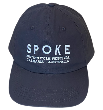 Spoke Charcoal Embroidered Washed Chino Twill Cap - Location