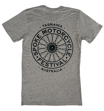 Spoke Motorcycle Festival Marle Grey T-shirt - Spoke Circle Logo