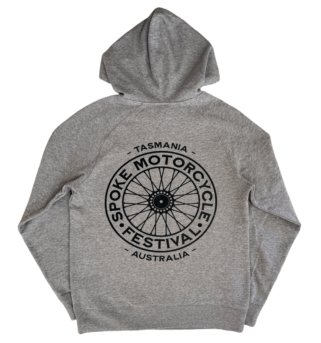 Spoke Motorcycle Festival Gray Marle Hoodie - Spoke Circle Logo