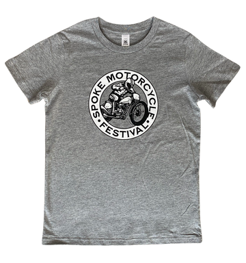 Kids Spoke Motorcycle Festival Gray Marle T-Shirt - Jumping Jack