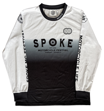 Spoke Race Jersey 2025 - Black and White Fade