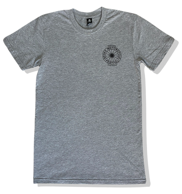 Spoke Motorcycle Festival Gray Marle T-Shirt - Retro Bike & Logo