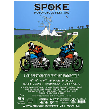 Spoke Motorcycle Festival 2022 A3 Poster (Frame Not Included)