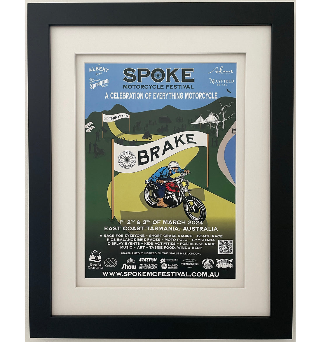 Spoke Motorcycle Festival 2024 A3 Poster (Frame Not Included)