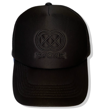Spoke Black Embroidered Trucker Cap