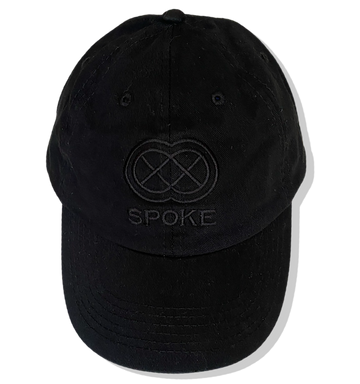 Spoke Black Embroidered Washed Chino Twill Cap