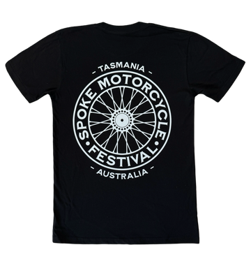 Spoke Motorcycle Festival Black T-Shirt - Spoke Circle Logo