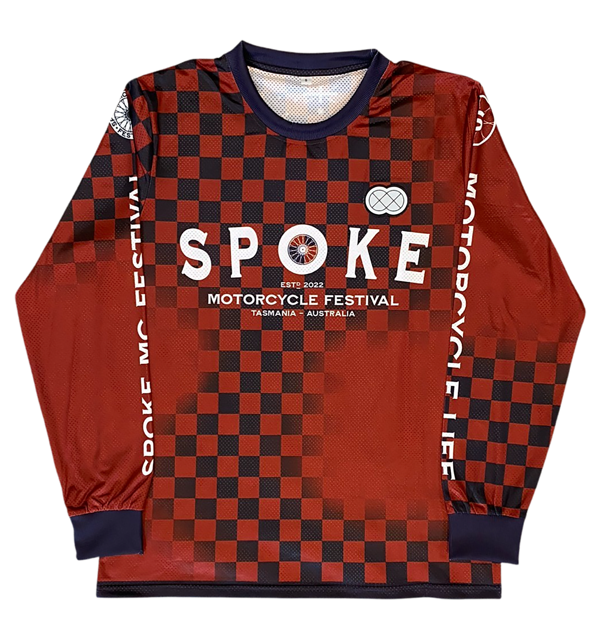 Spoke Race Jersey - Navy and Red Check