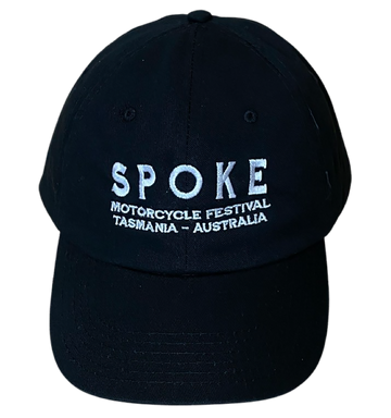 Spoke Black Embroidered Washed Chino Twill Cap - Location