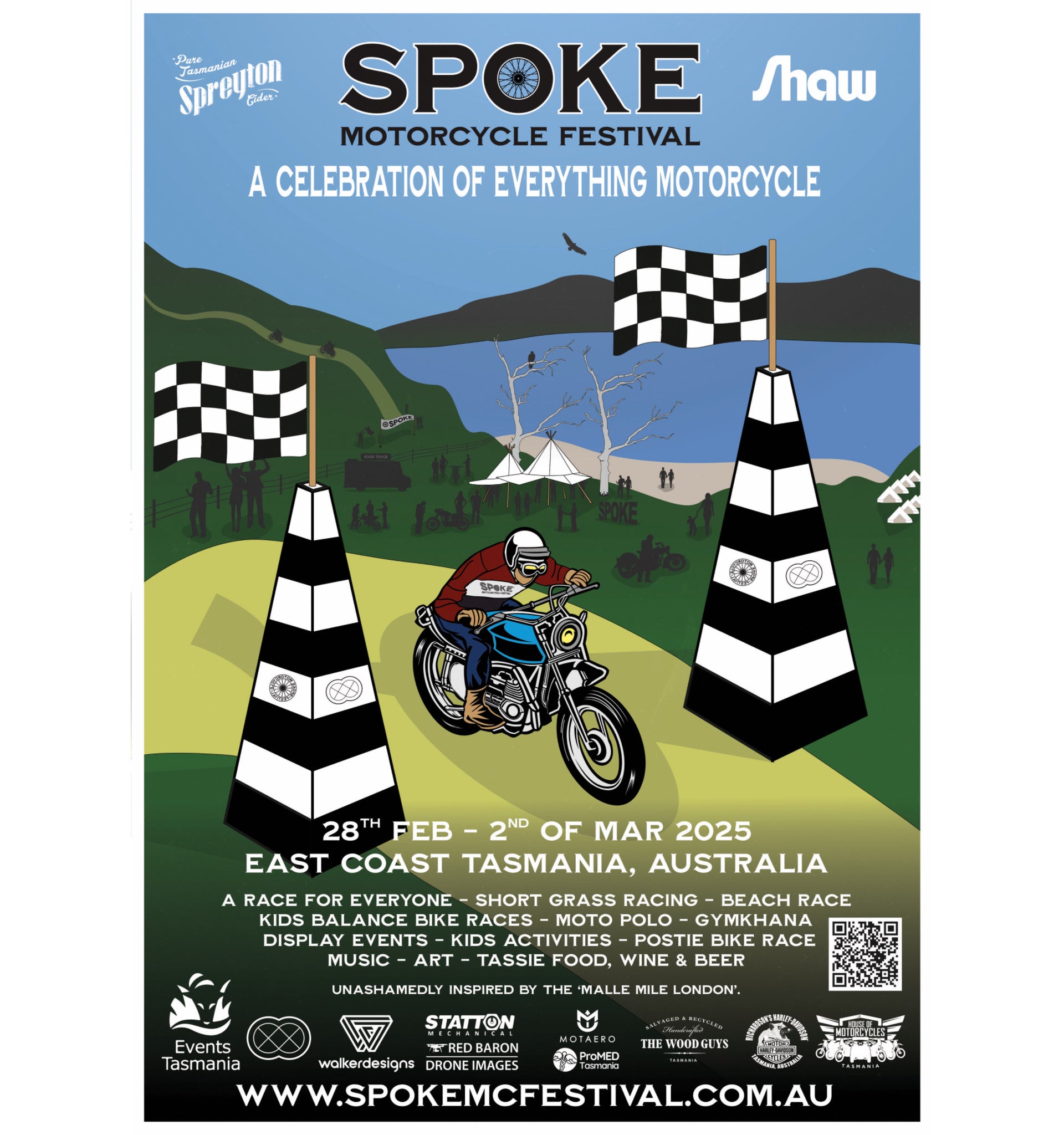 Spoke Motorcycle Festival 2025 A3 Poster (Frame Not Included)