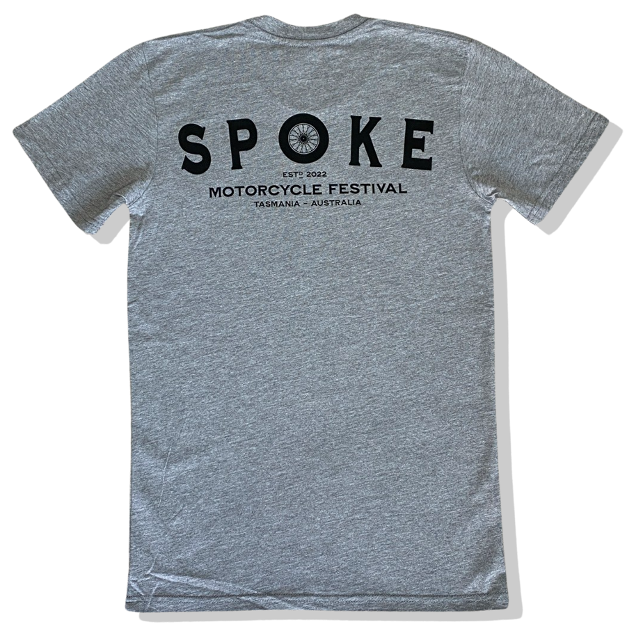 Spoke Motorcycle Festival Gray Marle T-Shirt - Est 2022