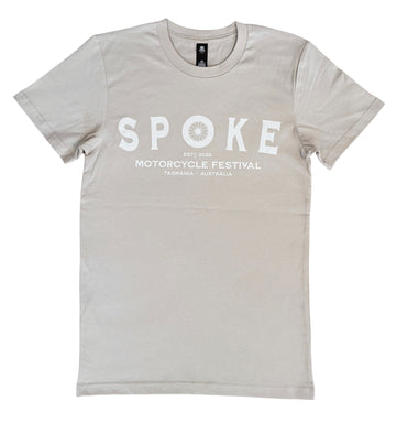 Spoke Motorcycle Festival Bone T-Shirt - SPOKE Logo