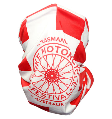 Spoke Neck Gaiter - Red/White