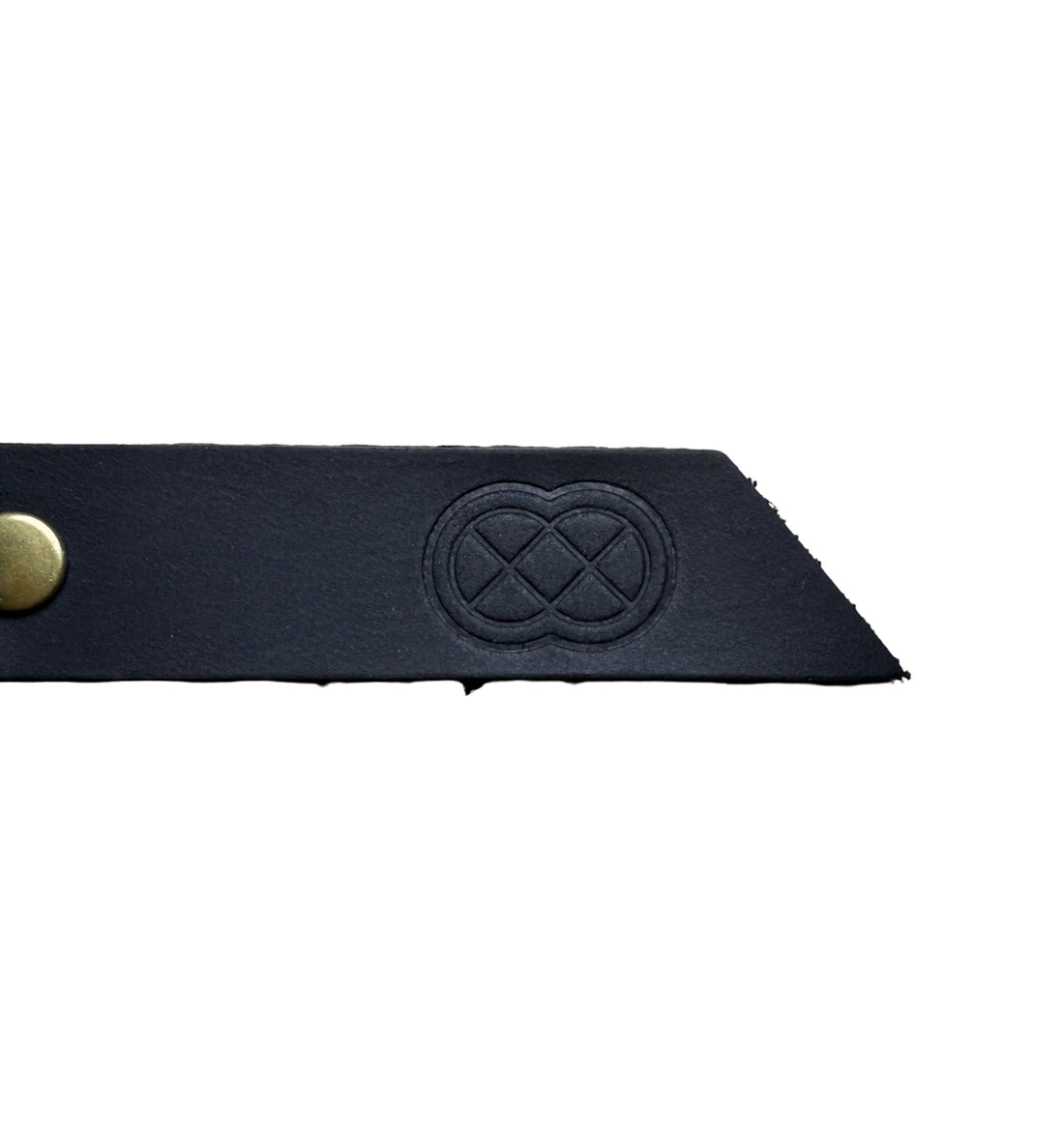 Spoke Symbol Black Leather Tag Keyring