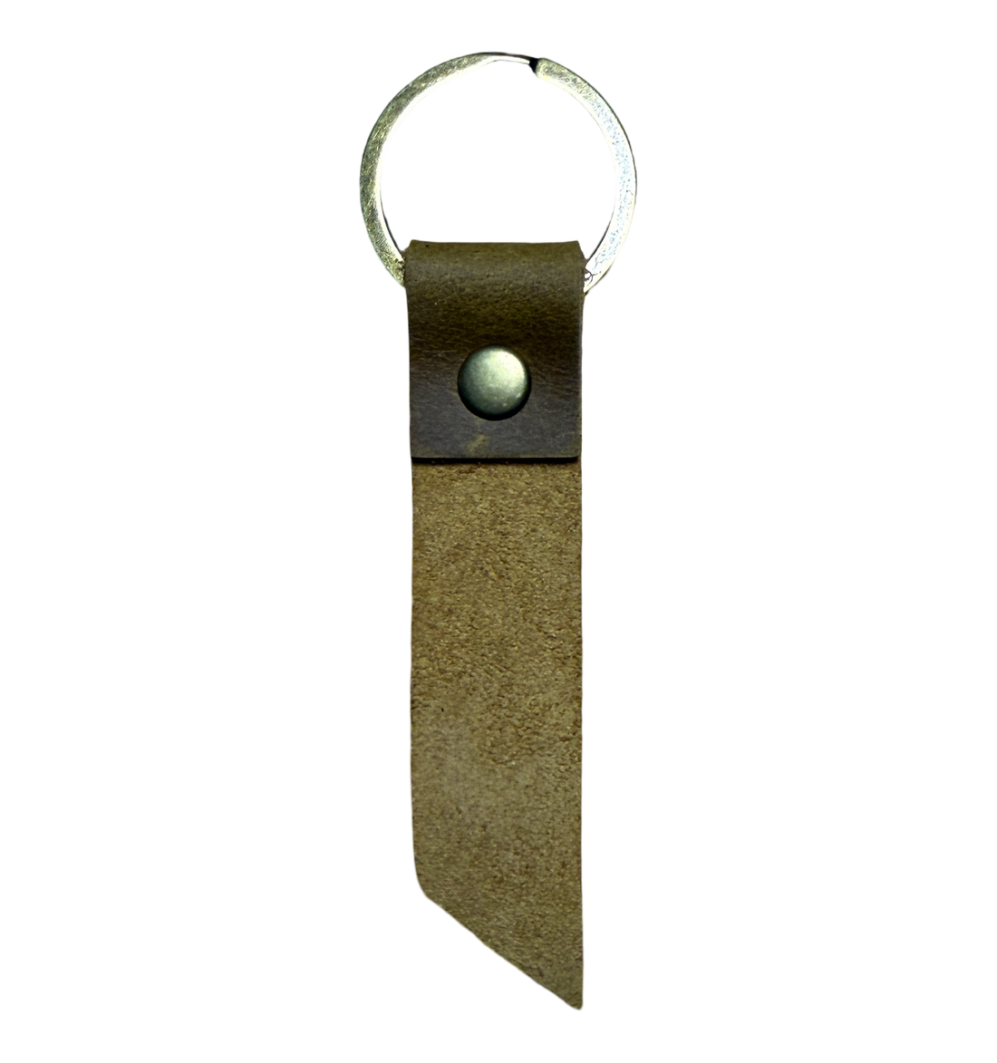 Spoke Symbol Brown Leather Tag Keyring