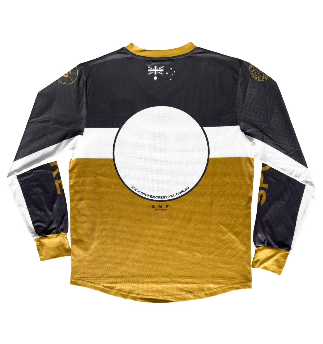 Spoke Race Jersey - Grey, White & Gold