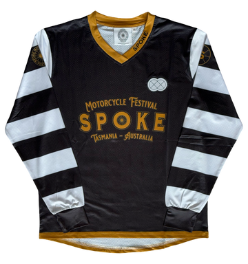 Spoke Race Jersey - Black with White Stripe
