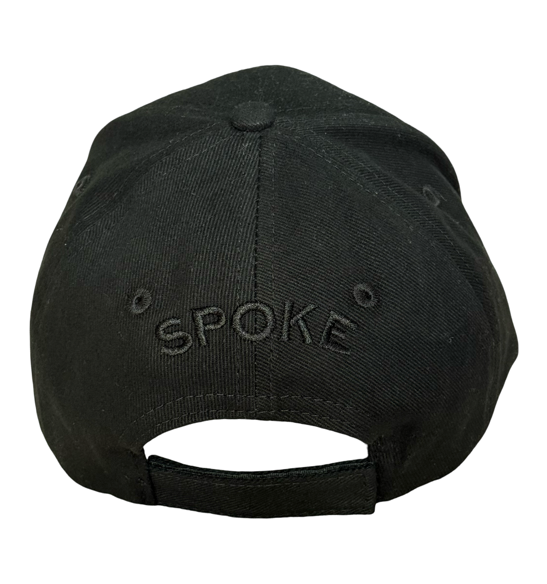 Spoke Black Embroidered Washed Chino Twill Cap - Minimal Logo