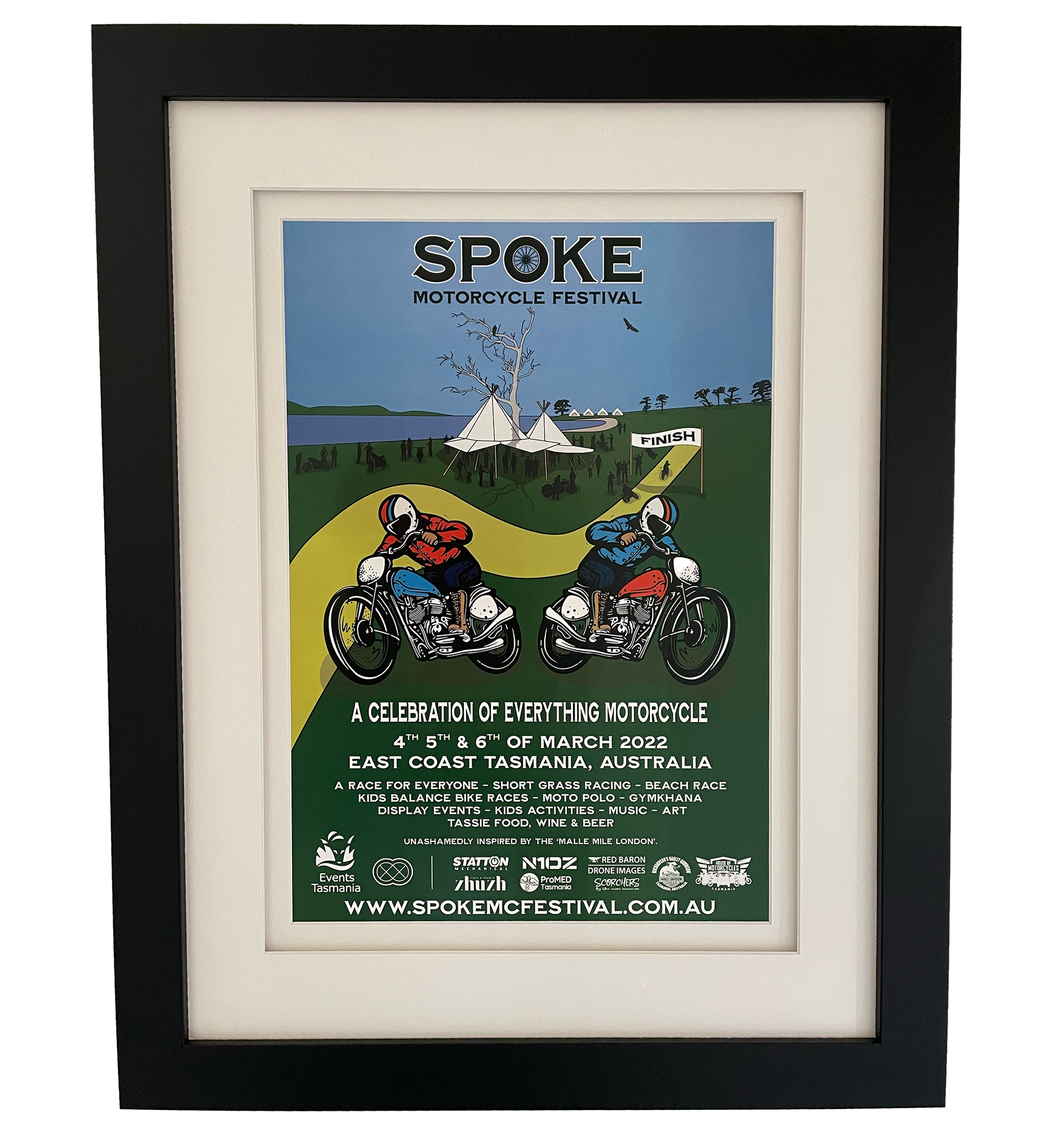 Spoke Motorcycle Festival 2022 A3 Poster (Frame Not Included)