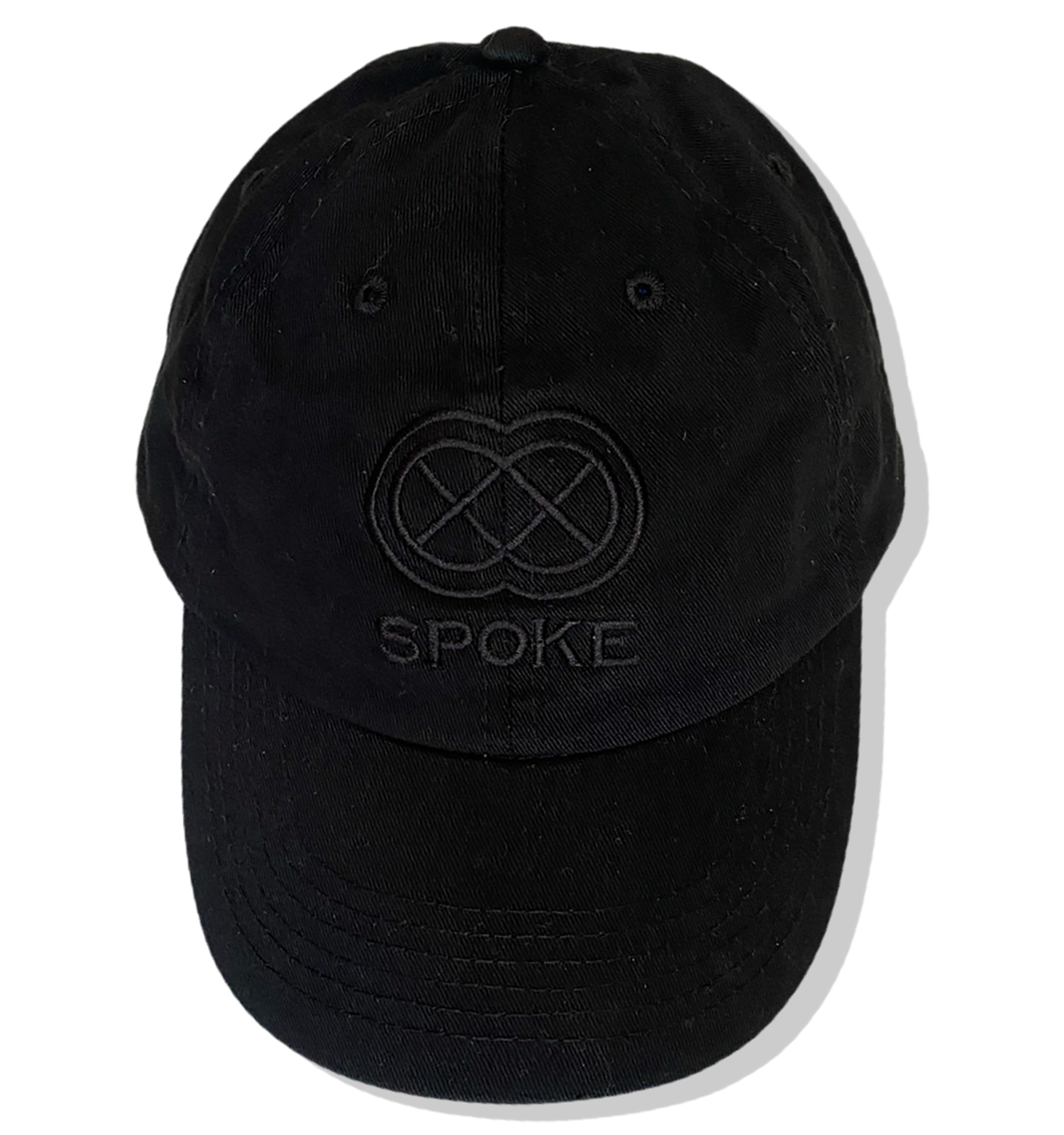 Spoke Black Embroidered Washed Chino Twill Cap