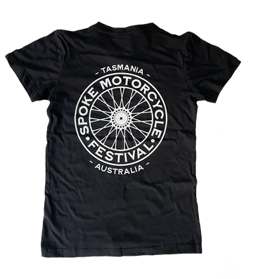 Spoke Motorcycle Festival Black T-shirt - Spoke Circle Logo